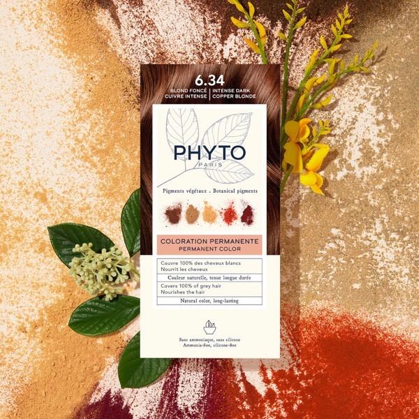 Produktbild Phyto Dauerhafte Haarfarbe 634 Dunkelblond mit pflanzlichen Pigmenten (Gold, 634 Dunkelblond)