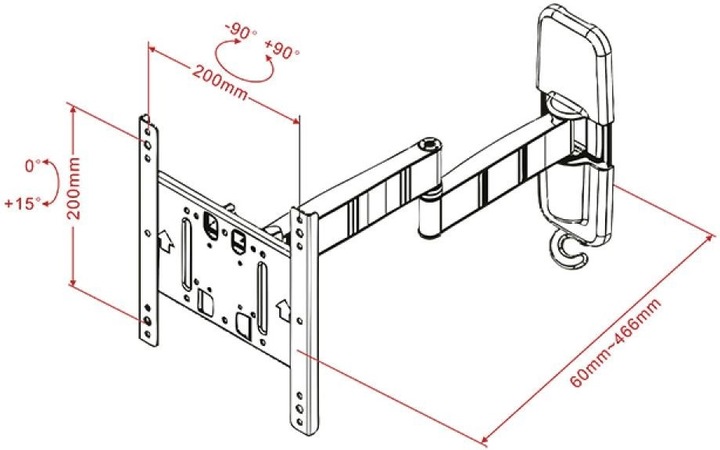 Actual product image Multibrackets M VESA Flexarm Tilt & Turn III Small (Wall, 32", 15 kg)