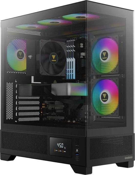 Image du produit Gamdias Boitier Moyen Tour ATX Atlas M1 RGB avec panneaux vitrés (Noir) (ATX, mATX, Mini-ITX)