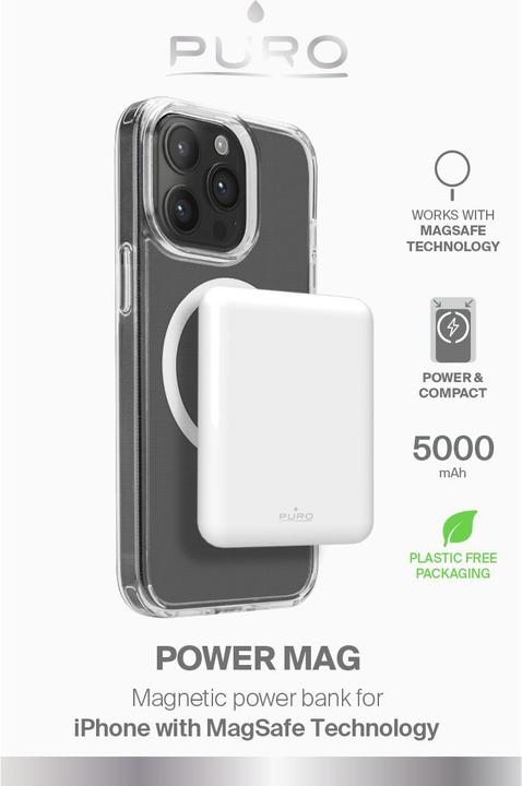 Actual product image Puro Wireless Power Bank IncPower MagInc 5000 mAh (5000 mAh, 15 W, 18.50 Wh)