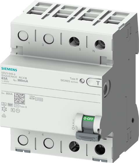 Immagine prodotto Siemens 5SV3621-4 Interruttore magnetotermico a 2 poli di tipo B 16A 300mA 230V
