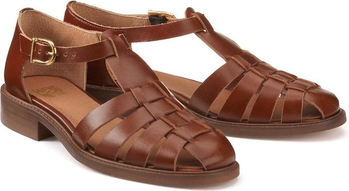 Actual product image La Redoute Collections Leather sandals with a flat heel (40)