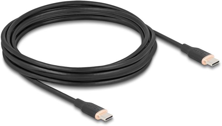Produktbild Delock 81240 - USB 2.0 Kabel USB Type-C Stecker zu Stecker PD 3.0 60 W 4 m schwarz Silik (4 m, USB 2.0, 60 W)