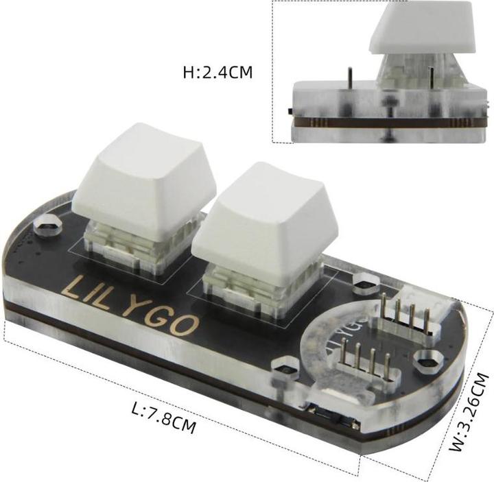 Actual product image Lilygo T-Encoder Shield V1.0 2-Key Macro Pad