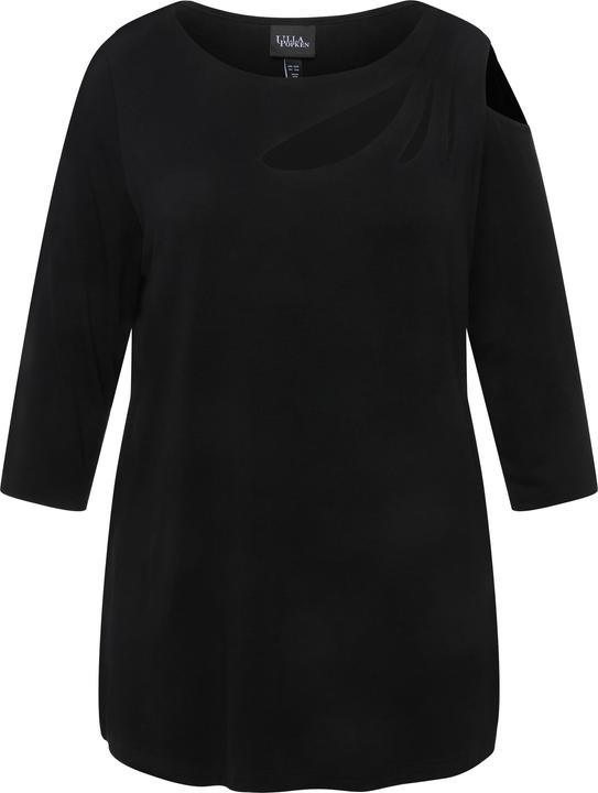 Actual product image Ulla Popken Asymmetric Petal Cutouts A-line Fit Stretch Knit Top (42, 44)