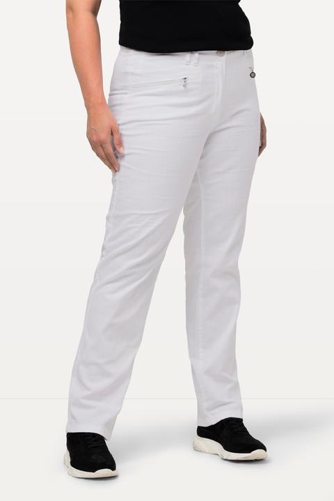Immagine prodotto Ulla Popken Pantaloni estivi modello Mony in tessuto piacevolmente leggero ed elasticizzato con tasche con zip (46)