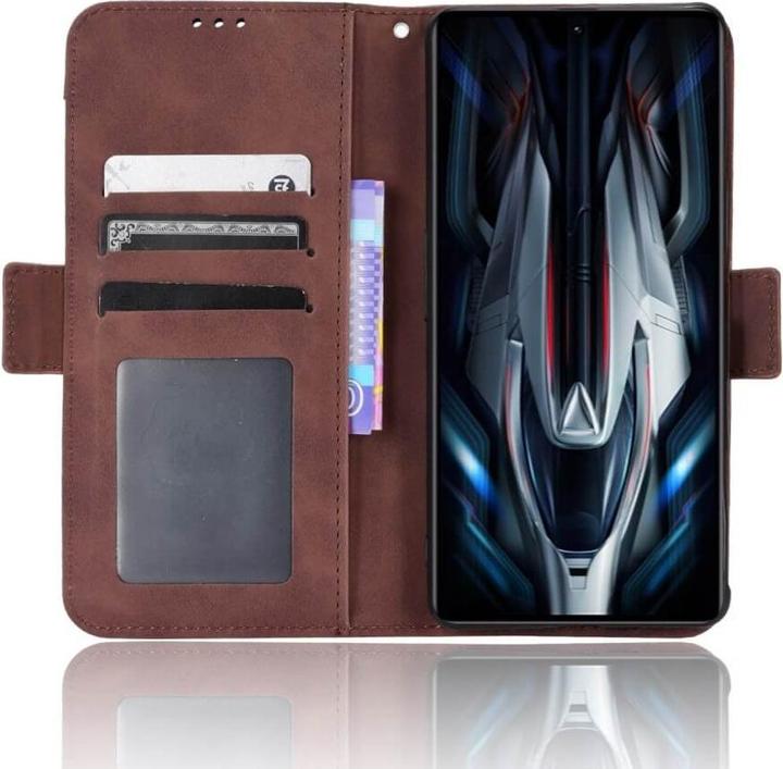 Actual product image Cover-Discount Xiaomi Poco F4 GT - Case with many card slots brown (Xiaomi Poco F4 GT)