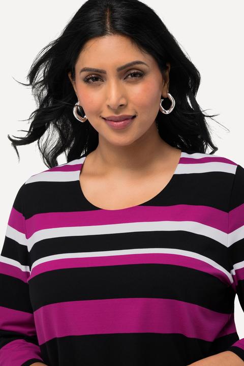 Produktbild Ulla Popken Shirt, Ringel, Rundhals, 3/4-Arm, Pima Cotton (42, 44)