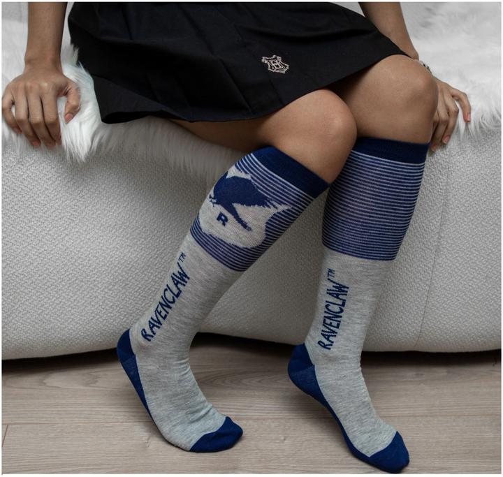 Immagine prodotto Cinereplicas Set di 3 calzini Ravenclaw al ginocchio - Harry Potter CR1643 (confezione da 3, 35 - 40)