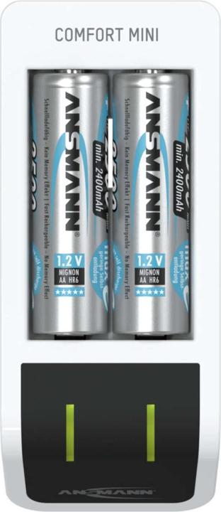 Image du produit Ansmann Chargeur Comfort Mini avec 2 piles Mignon AA 2100 mAh (AA / LR6 / LR06 / Mignon / R6 / R14505, AAA / LR03 / Micro / R03 / AM4 / MN2400 / KR03)