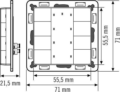 Actual product image Esylux Contact PUSH BUTTON x8 DALI-2 WH