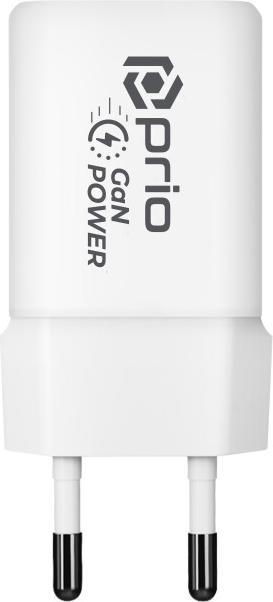 Produktbild prio Wandladegerät GaN Power 30W PD PPS (USB C) + QC 3.0 (USB A) weiss (30 W, 3 Ports)