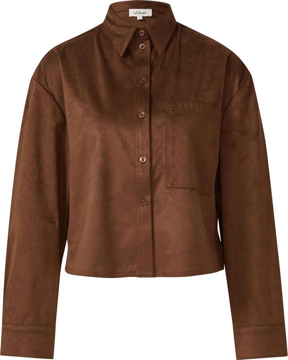 Immagine prodotto s.Oliver Bluse Verkürzte Hemdbluse in Velours-Optik (40)