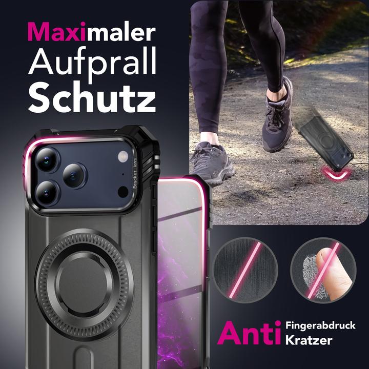 Actual product image Nalia MagSafe Cover "Granite" - Panzer Schutz Hülle Stossfest mit Kickstand - Military Outdoor Case (Apple iPhone 17 Pro Max)