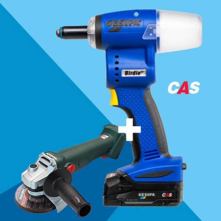 Produktbild Gesipa Birdie mit Schliff: Birdie inkl. 2.0 Ah CAS-Akku und Winkelschleifer W18 7-125