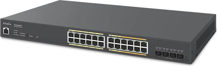 Produktbild EnGenius Cloud Managed Switch 16-port GbE + 8-port Multi-GbE PoE+ 410W, 4x SFP, L2, ECS2528FP (28 Ports)