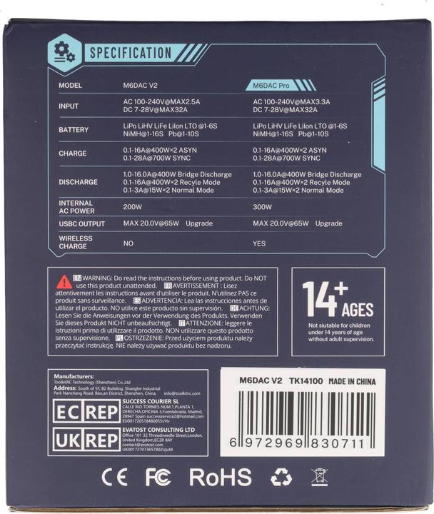 Produktbild Toolkitrc M6DAC V2 DUO Ladegerät – AC/DC Multifunktions-Ladegerät mit bis zu 800 W