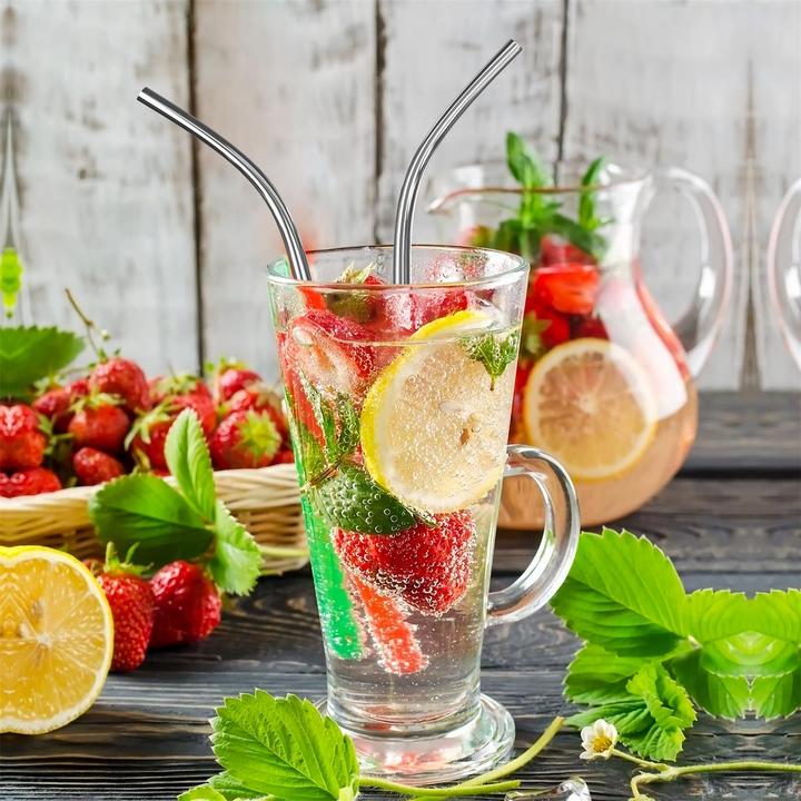 Actual product image Intirilife 4x stainless steel drinking straws (4x)