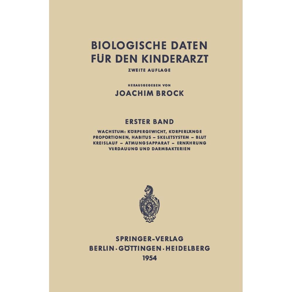 Biologische Daten für den Kinderarzt, Fachbücher von Joachim Brock