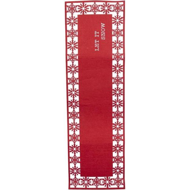 MICA Living, Tischdecke, Tischläufer - Let it snow - rot - ca. 97,5 x 30 cm