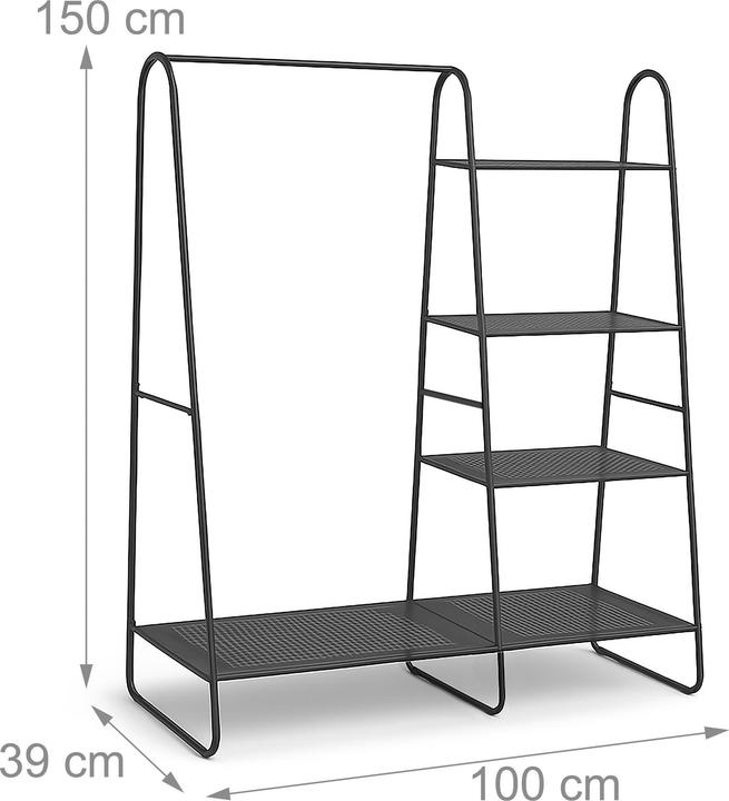 Immagine prodotto Relaxdays Kleiderständer Schwarz 5 Böden