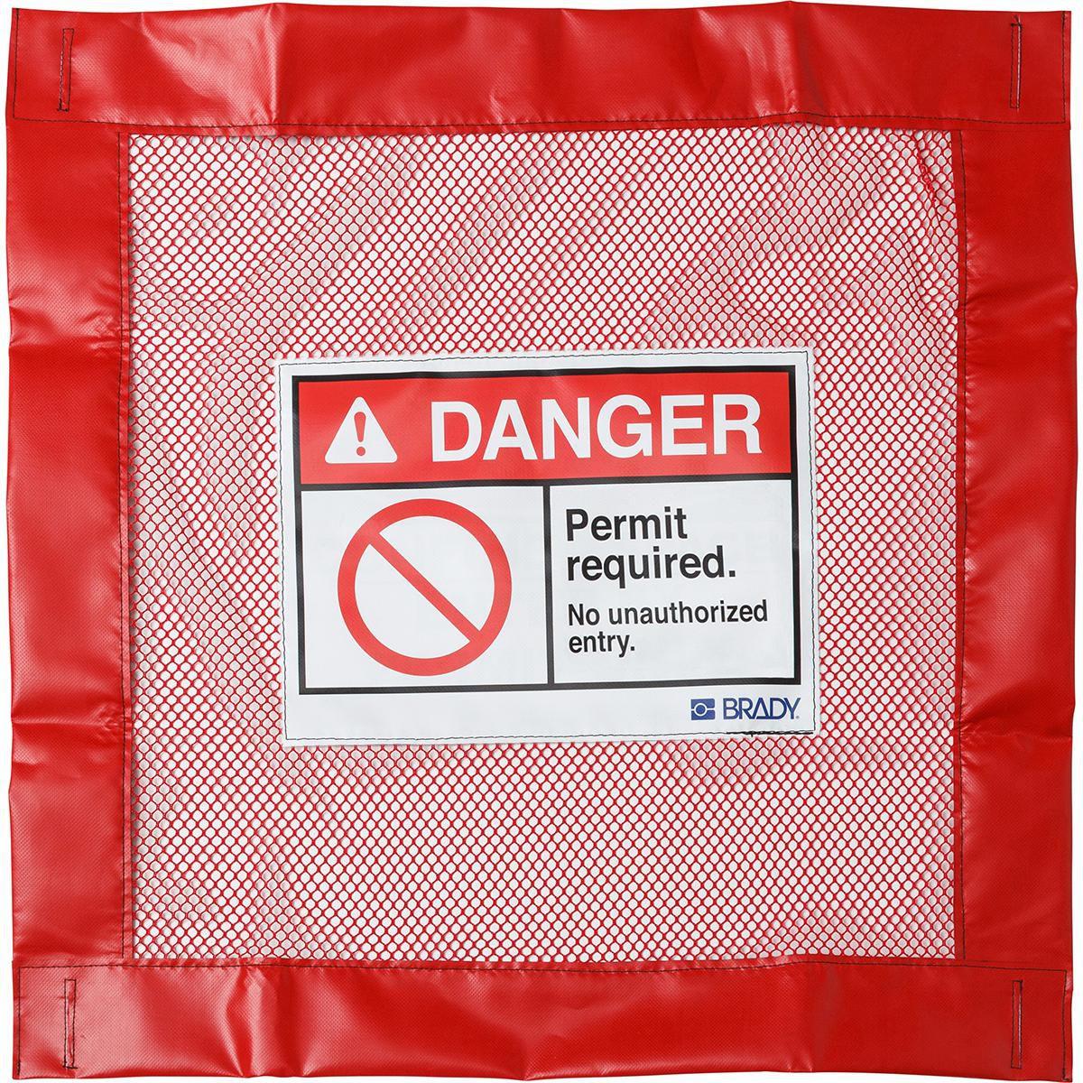 Brady, Etiketten, Verschliessbaren Schachtabdeckungen, PVC-beschichtetes Polyester, Rot, Genehmigung erforderli