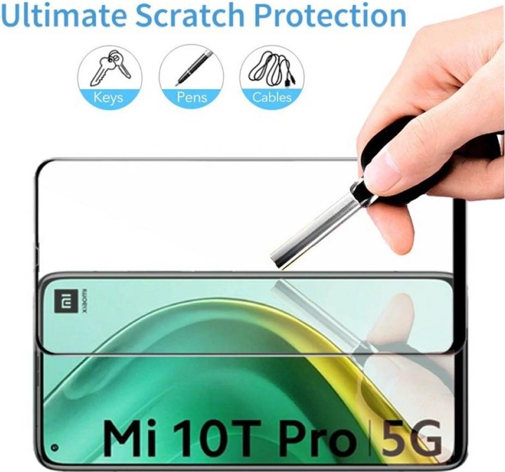 Immagine prodotto Screenguard Xiaomi Mi 10T Pro Pellicola di vetro protettiva a schermo intero 2.5D 9H (1 Pezzo/i, Mi 10T Pro)