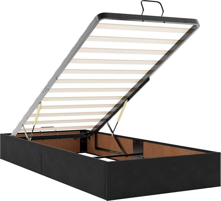 Produktbild VidaXL Ottoman-Bett mit Matratzen Schwarz 120x200 cm Samt Bettrahmen (120 x 200 cm)