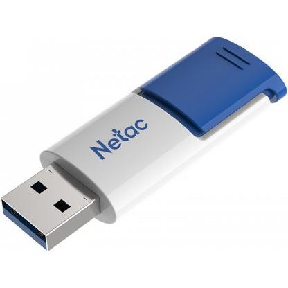 Netac U182 Blue USB3.0 Flash Drive 32GB, retractable - White Blue (32 GB, USB 3.0), USB Stick, Blau, Weiss