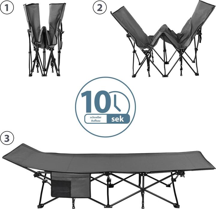 Image du produit Feldbett Campingbett mit Matraze - klappbar - Blau