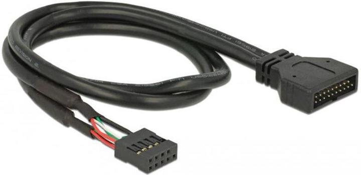 Produktbild Delock USB 19 Pin - USB 9 Pin, 0,45 m, Schwarz (83776) (0.45 m, USB 2.0)