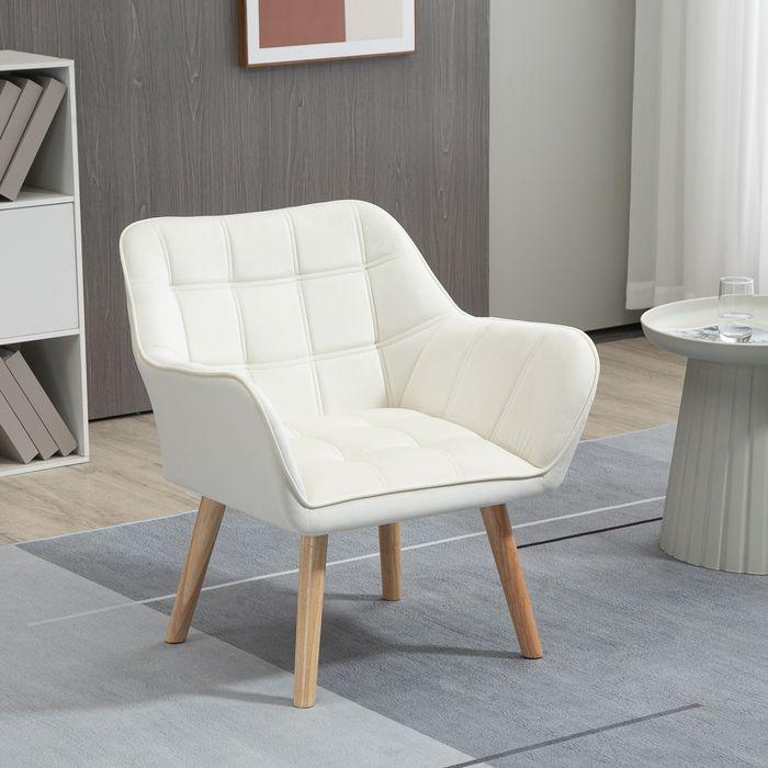 Image du produit Swisshandel24 Fauteuil individuel Fauteuil relax avec aspect velours, pieds surélevés scandinave Fauteuil
