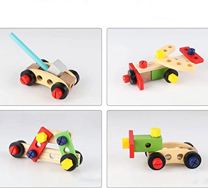 Actual product image Esmée Holz Kinder Werkzeug Koffer Handwerker Tool Zubehör Lern Spielset 36-tlg. Set