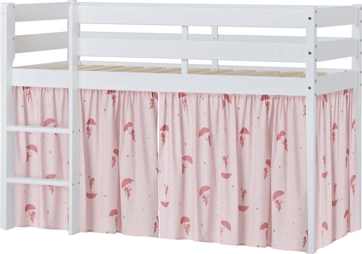 Image du produit Hoppekids ECO Comfort lit demi-haut 70x160 avec rideau Red Ole Lukoie, blanc (70 x 160 cm)
