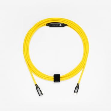 Actual product image Cobra CobraTether USB-C - USB-Micro-B Cable 4.8m Straight to 90 Ÿellow (4.80 m, USB 3.0)
