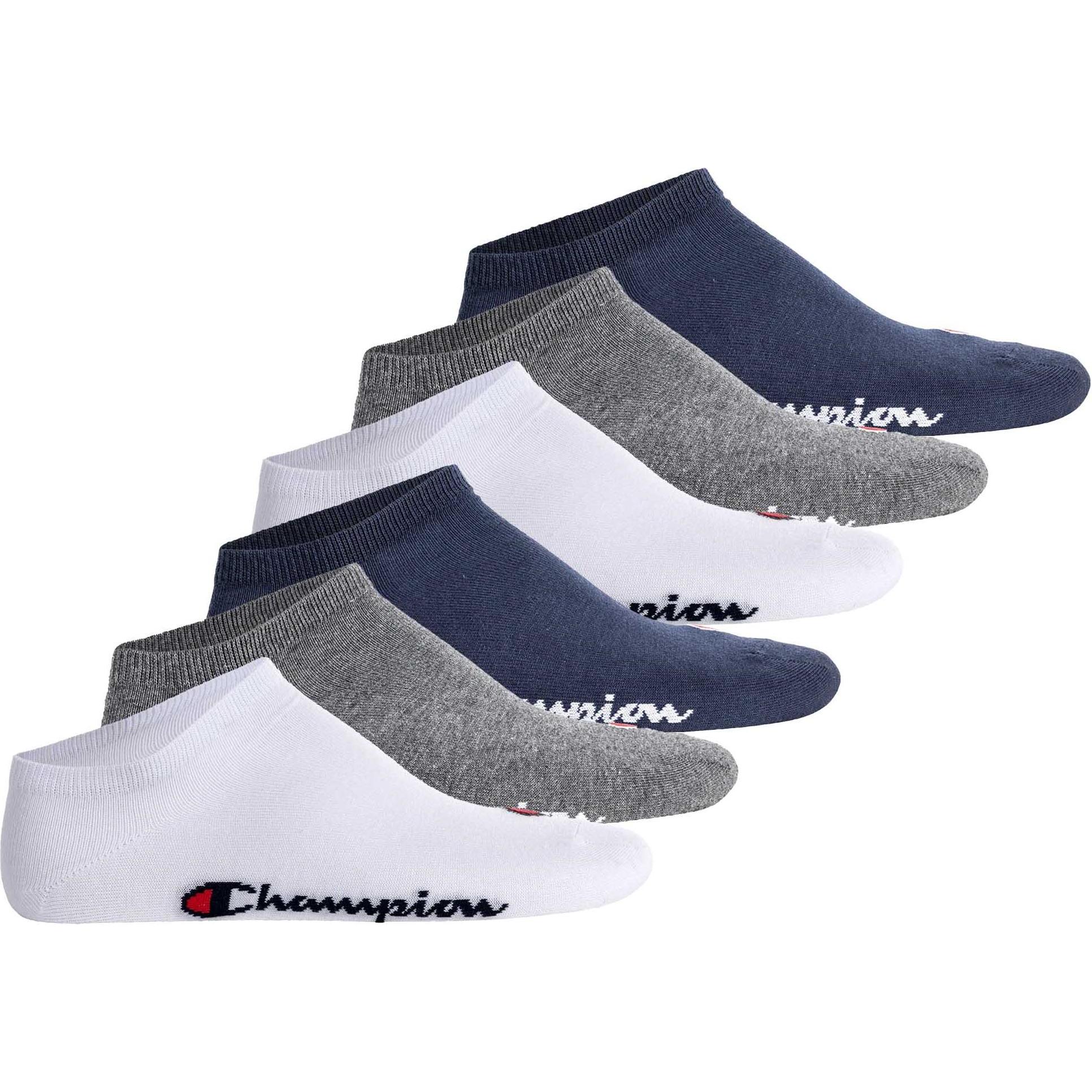 Champion, Herren, Socken, Socken Sportlich, Blau, Weiss, Grau, (6er Pack, 35 - 38)