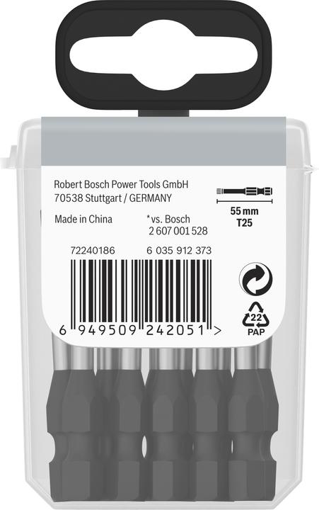 Actual product image Bosch Professional Zubehör PRO Torx Impact Bit, T25, 55 mm, 15 pcs.