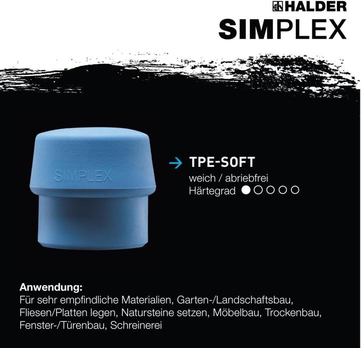Actual product image Halder SIMPLEX soft-face hammer with TE housing and wooden handle (2760 g)
