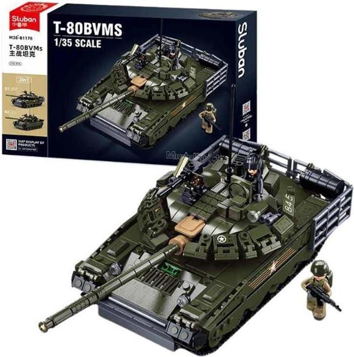 Produktbild Sluban SL96038 - Kampfpanzer Modell T-80BVMs (2-in-1 Bausatz) (768Teile)