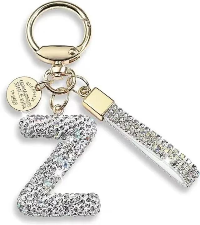 Actual product image Swissdetector Keyring with initial - Z - Strass - Glitter - Silver