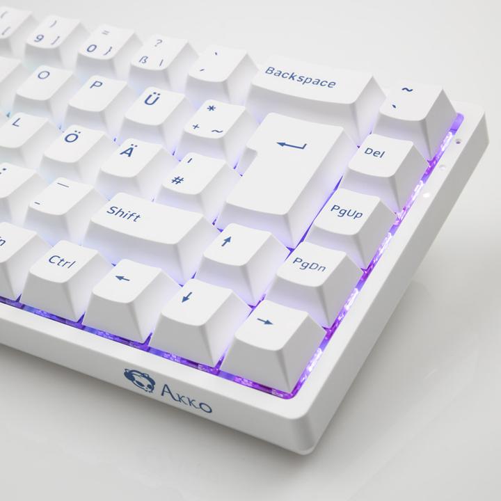 Actual product image Akko 3068B Plus White&Blue Gaming Keyboard, CS Jelly Purple - German (ISO) (DE, Wireless)