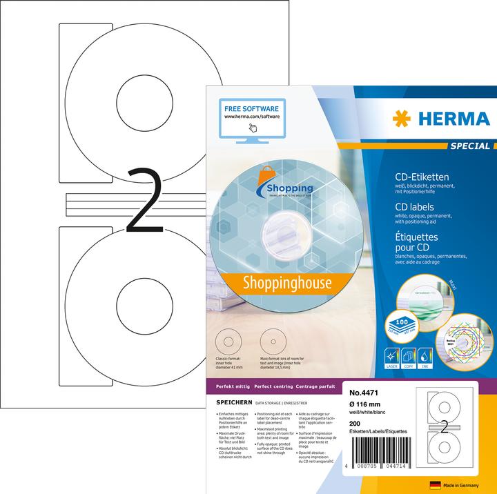 Immagine prodotto HERMA Etichette per CD A4
