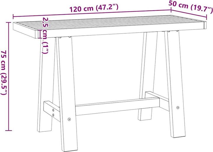 Produktbild vidaXL Schreibtisch (120 x 50 x 75 cm)