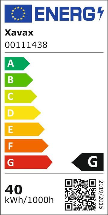 Energy Label Xavax Dunstabzugshaubenlampe (E14, 490 lm, 1x)