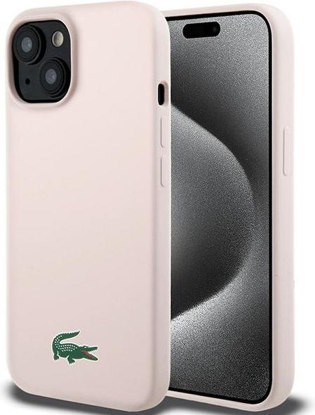 Actual product image Lacoste LCHMP15SSLOI iPhone 15 / 14 / 13 6.1" różowy/pink hardcase Silicone MagSafe (Apple iPhone 15)