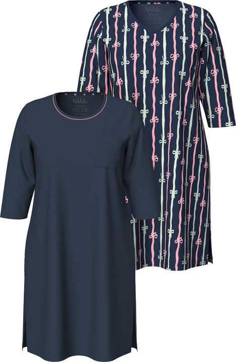Immagine prodotto Ulla Popken bigshirt, confezione da 2, girocollo/scollo a V, manica 3/4 (42, 44)
