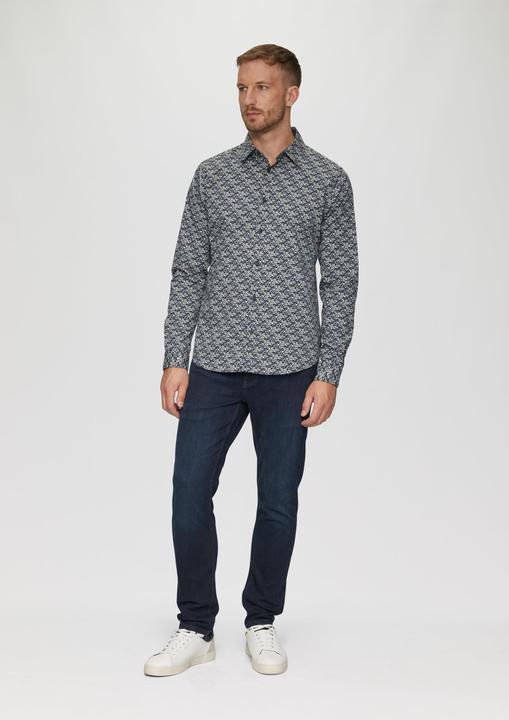 Immagine prodotto s.Oliver Hemd Slim Fit: Popeline-Hemd mit All-over-Print (L)