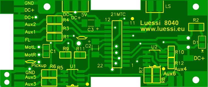 Actual product image Lüssi Decoder adapter for Marklin steam locos, for LED