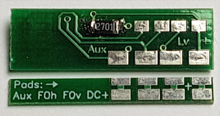 Actual product image Lüssi Universal light module warm white and red LED, with angle PCB
