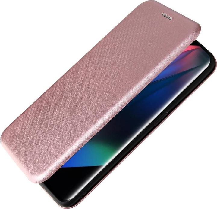 Actual product image Cover-Discount OPPO Find X3 Pro - Carbon Look Flip Case Cover pink (Oppo Find X3 Pro)